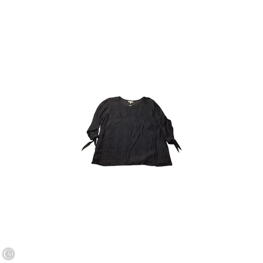 Top Long Sleeve Basic By Skies Are Blue In Black, Size: 3x