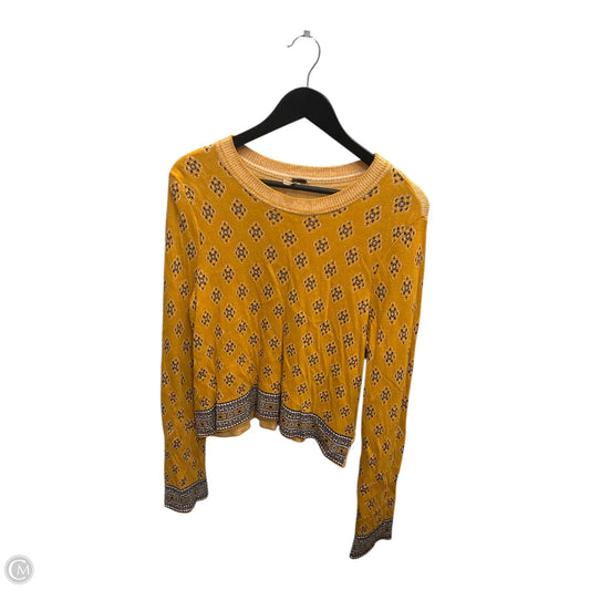 Top Long Sleeve Basic By Free People In Yellow, Size: L