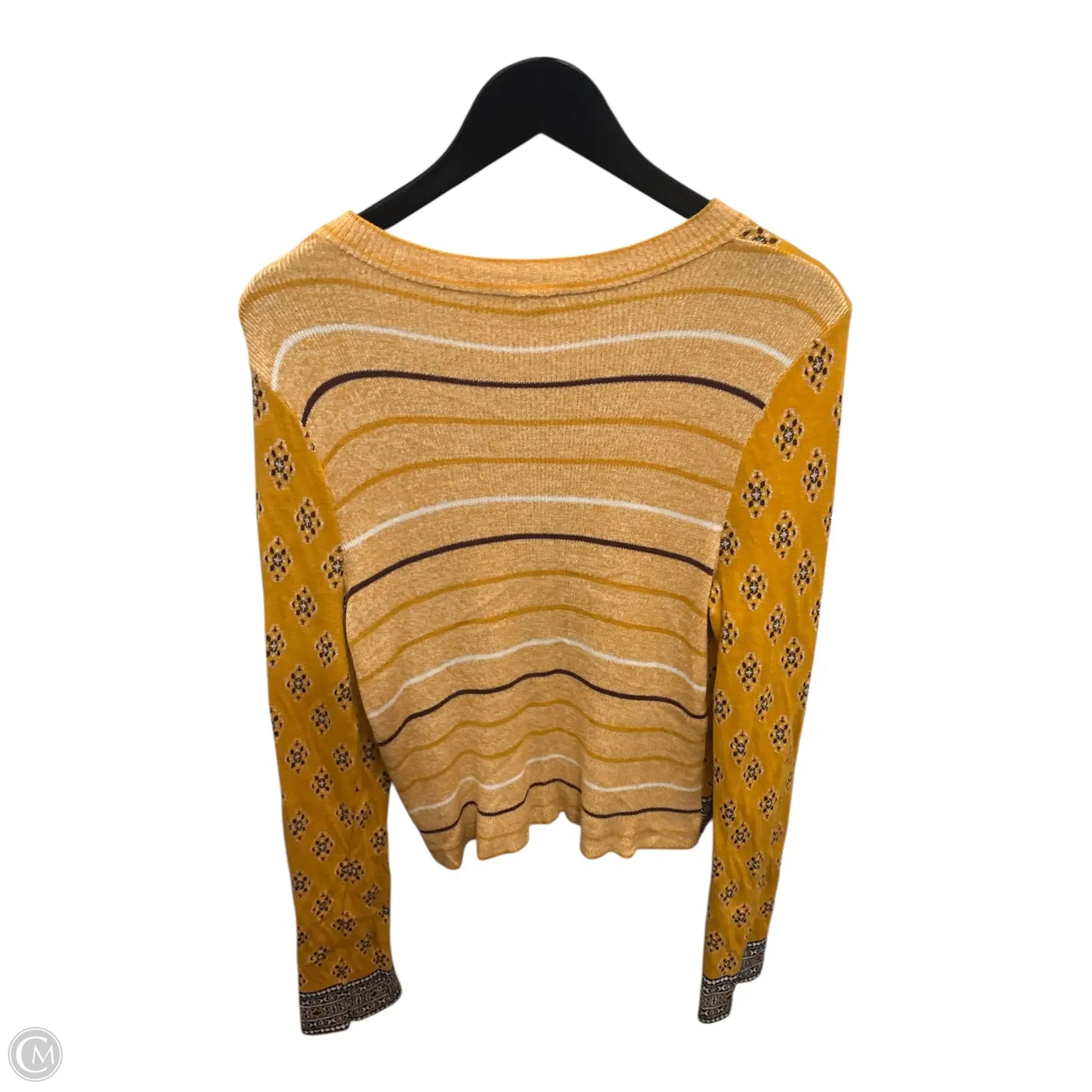 Top Long Sleeve Basic By Free People In Yellow, Size: L