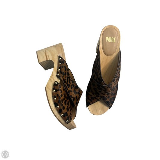 Sandals Heels Block By Paige In Animal Print, Size: 9