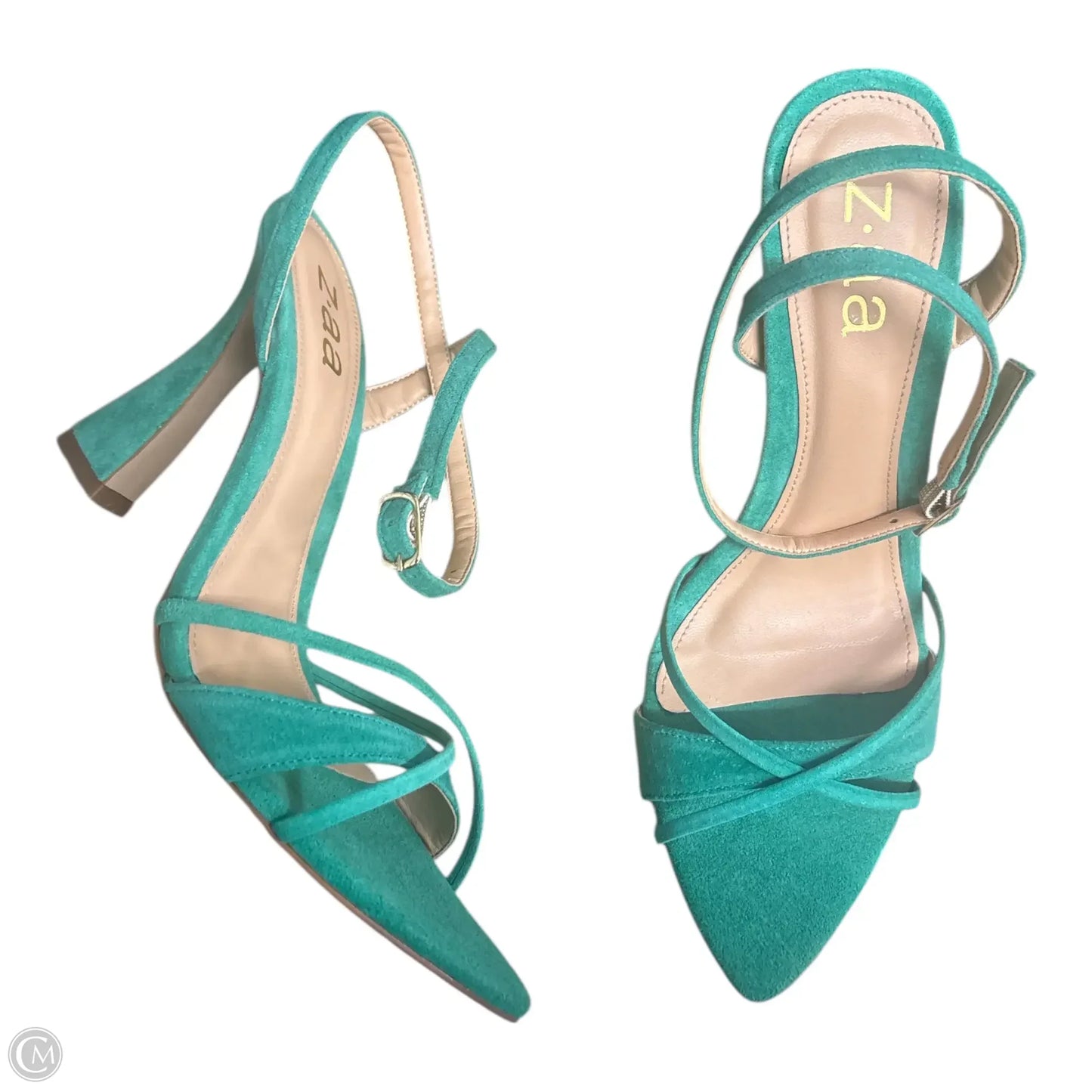 Sandals Heels Block By Clothes Mentor In Multi-colored, Size: 10