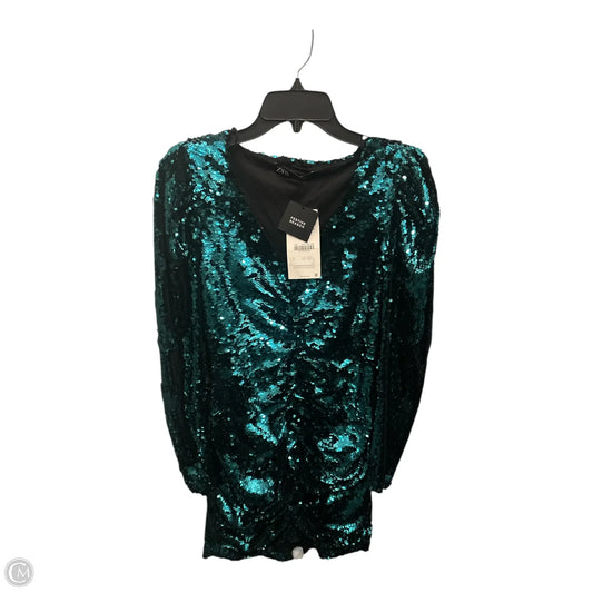 Dress Casual Midi By Zara In Green, Size: M