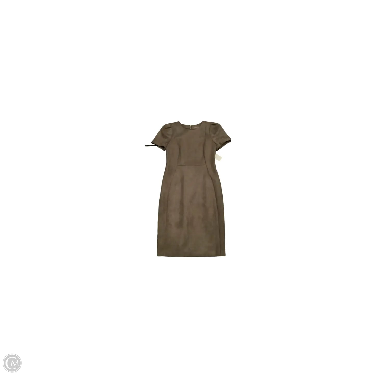 Dress Casual Midi By Calvin Klein In Taupe, Size: 8