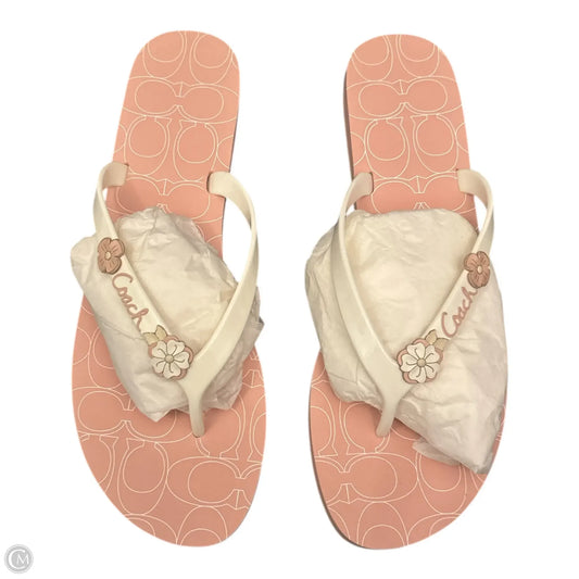 Sandals Designer By Coach In Pink & White, Size: 11