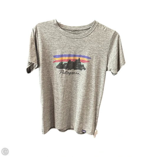 Athletic Top Short Sleeve By Patagonia In Grey, Size: S