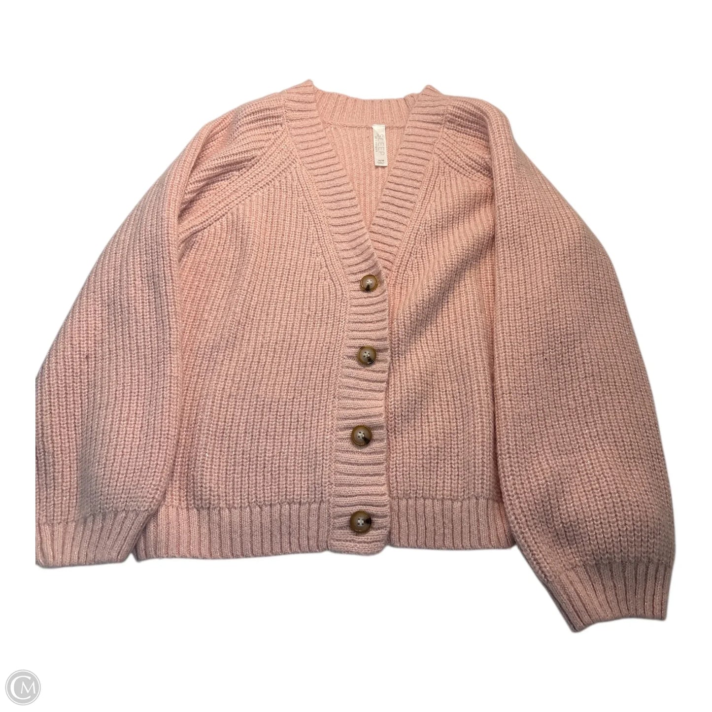 Sweater Cardigan By Cacique In Pink, Size: 14