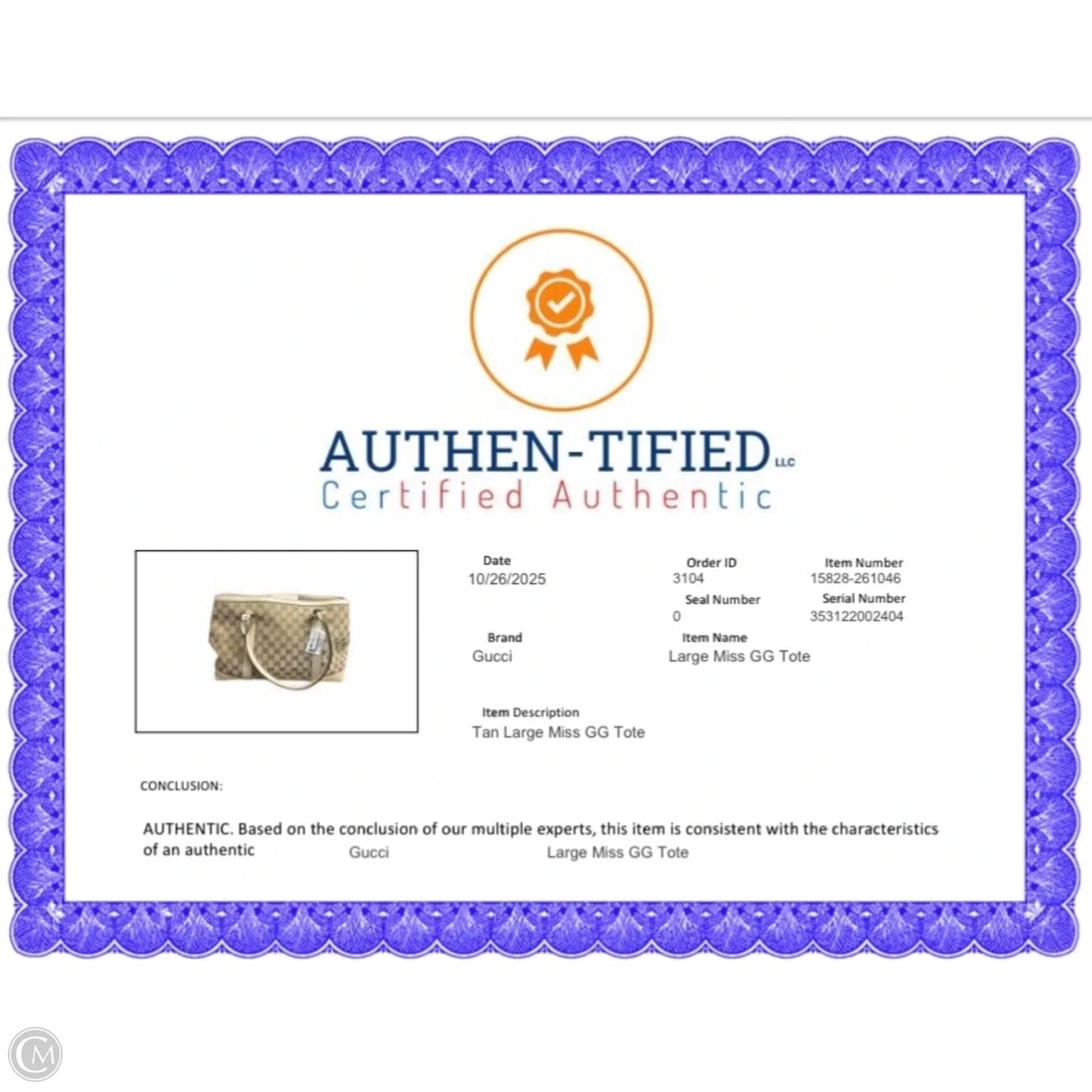 Handbag Luxury Designer By Gucci, Size: Large