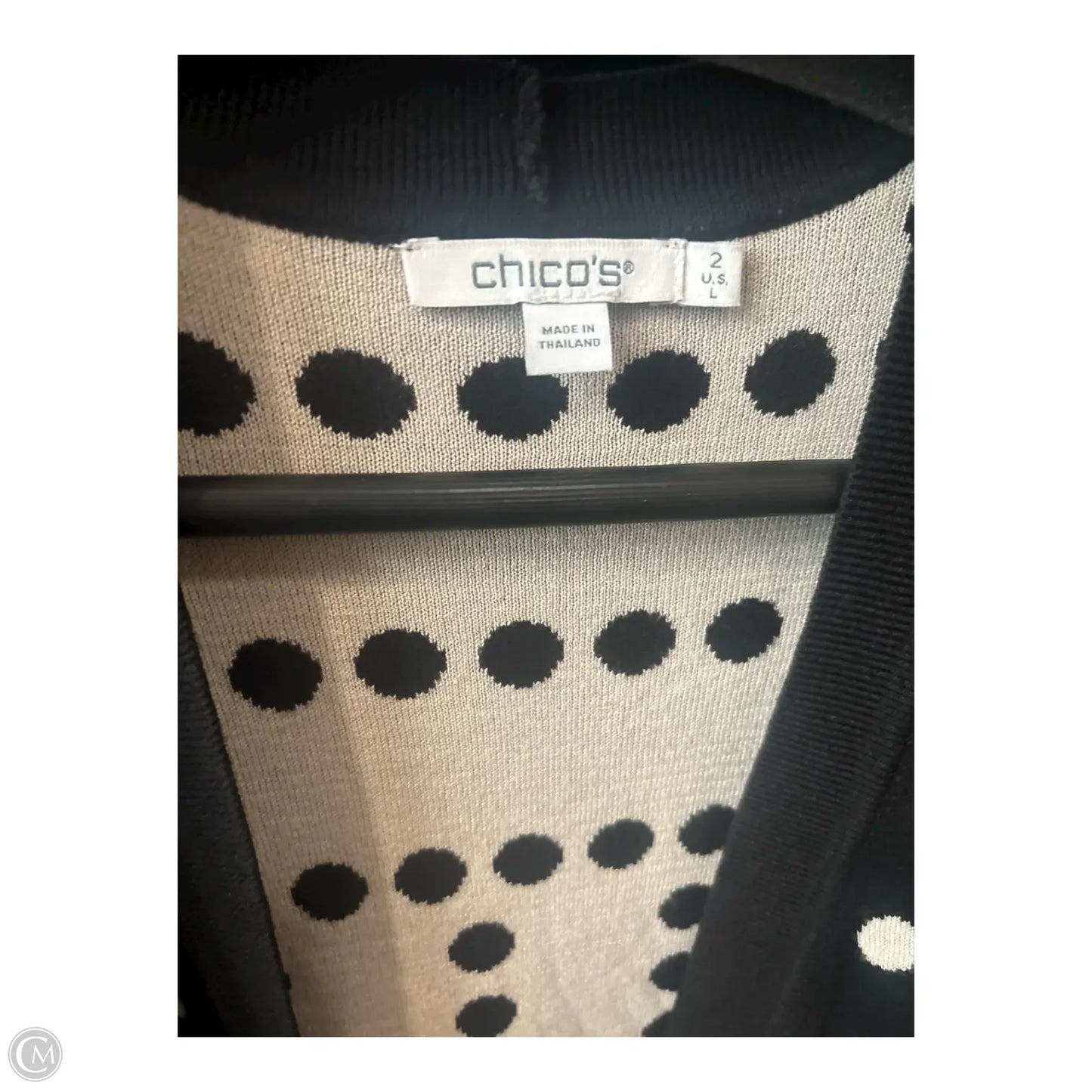 Cardigan By Chicos In Polkadot Pattern, Size: L