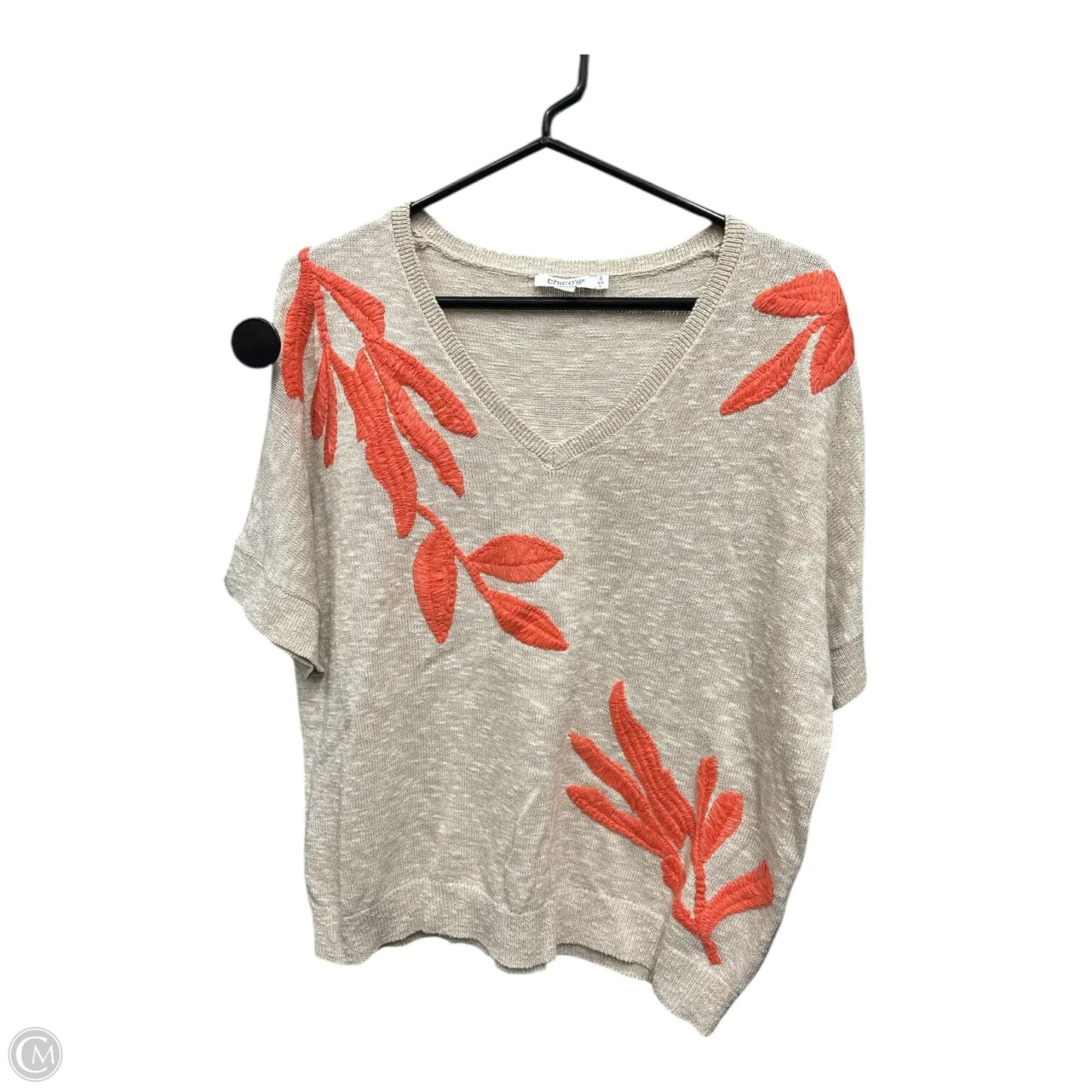 Top Short Sleeve Basic By Chicos In Tan, Size: L