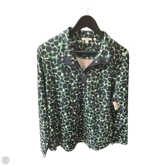 Top Long Sleeve Basic By Chicos In Blue & Green, Size: L
