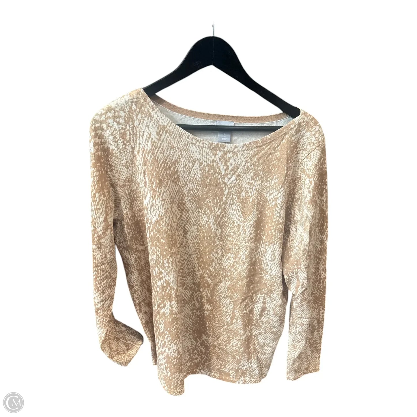 Top Long Sleeve Basic By Chicos In Tan, Size: L