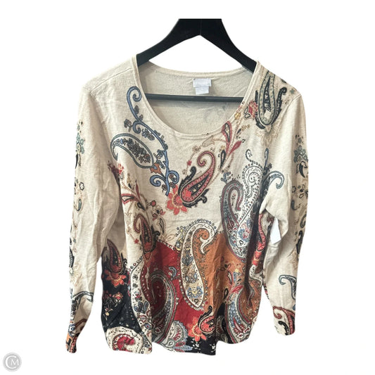 Top Long Sleeve Basic By Chicos In Multi-colored, Size: L