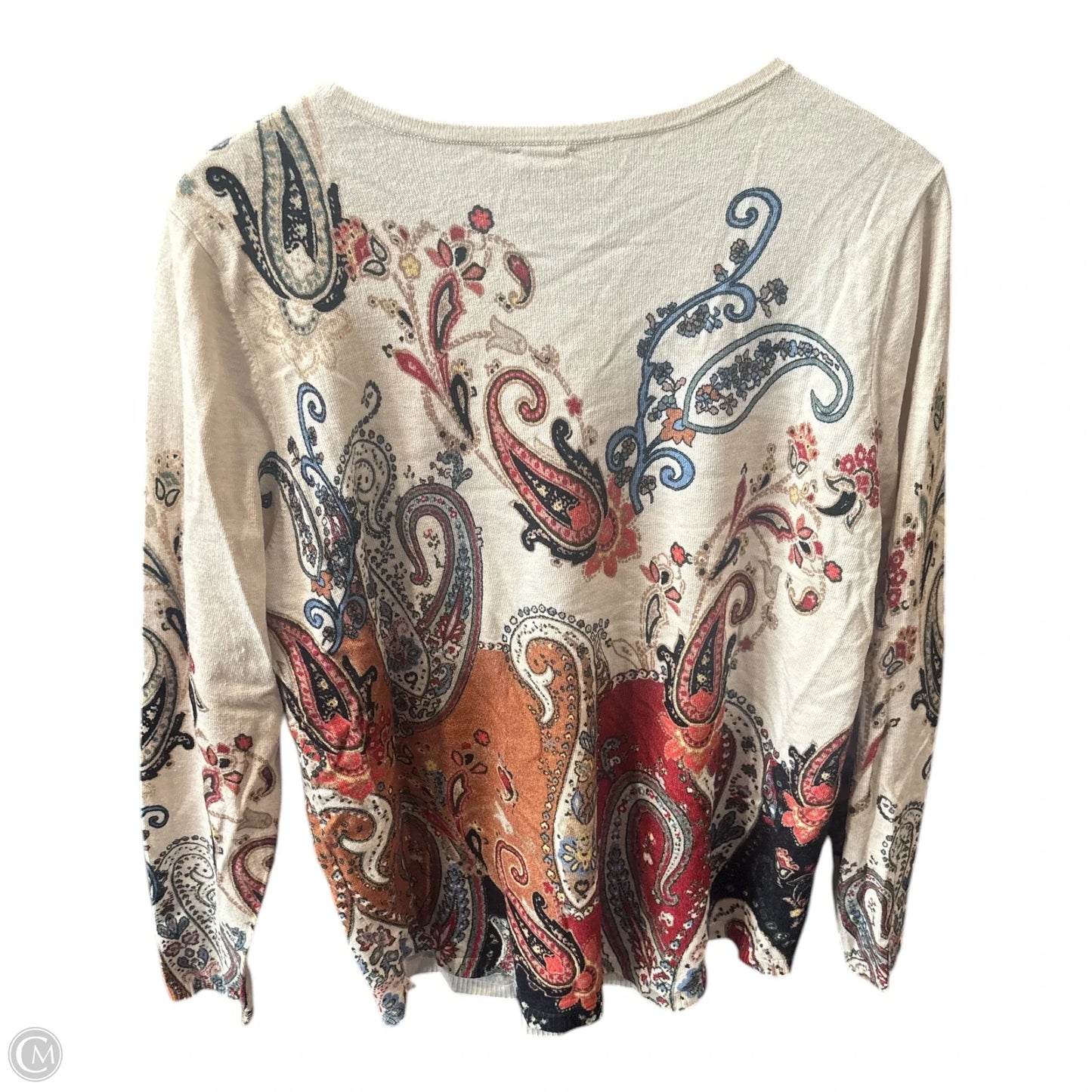 Top Long Sleeve Basic By Chicos In Multi-colored, Size: L