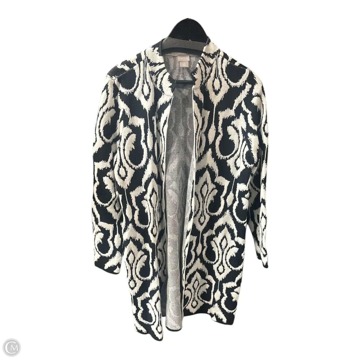 Cardigan By Chicos In Black & White, Size: L