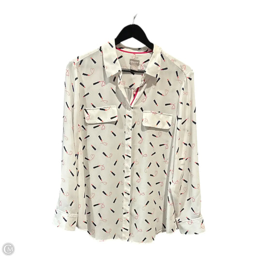 Top Long Sleeve Basic By Chicos In White, Size: L