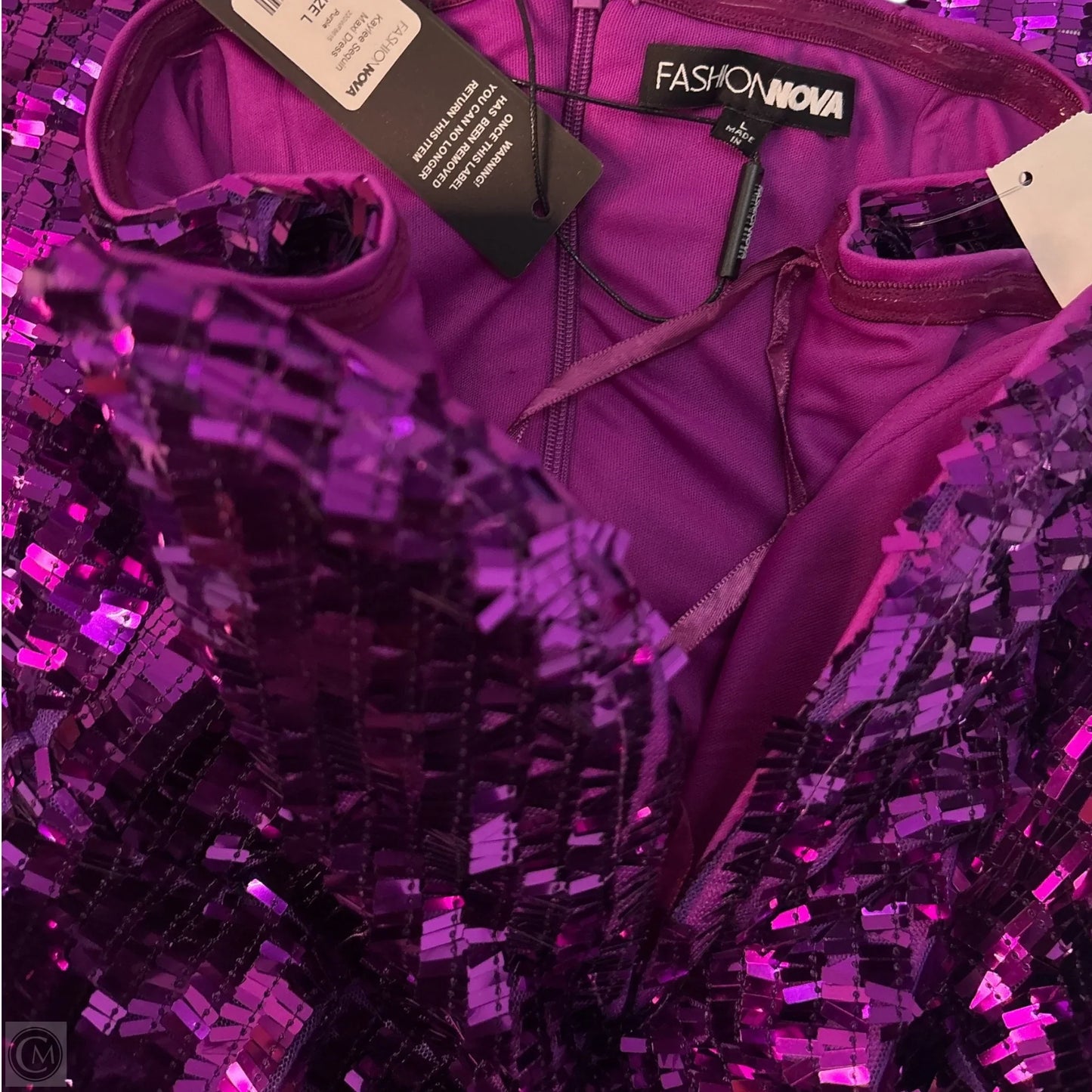 Dress Party Long By Fashion Nova In Purple, Size: L