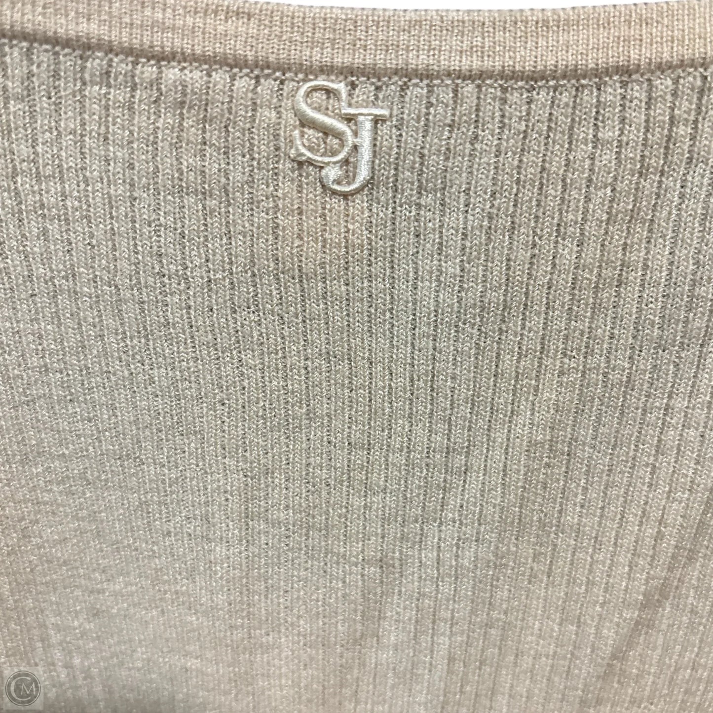 Top Short Sleeve Luxury Designer By St John Collection In Cream, Size: S