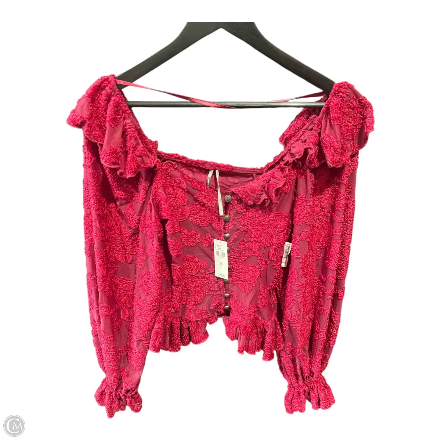 Top Long Sleeve Basic By Anthropologie In Red, Size: Xs