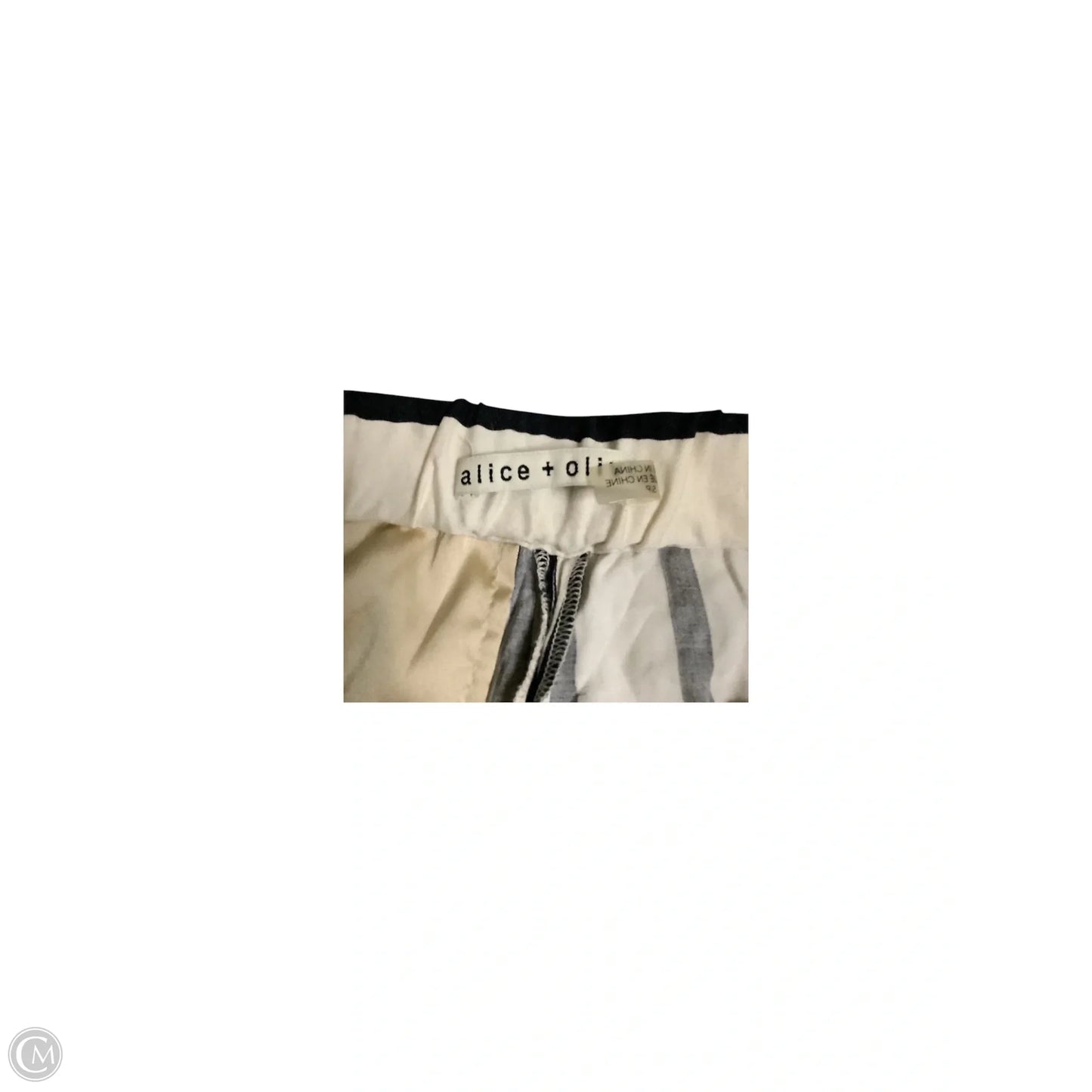 Pants Designer By Alice + Olivia In Black & Cream, Size: S