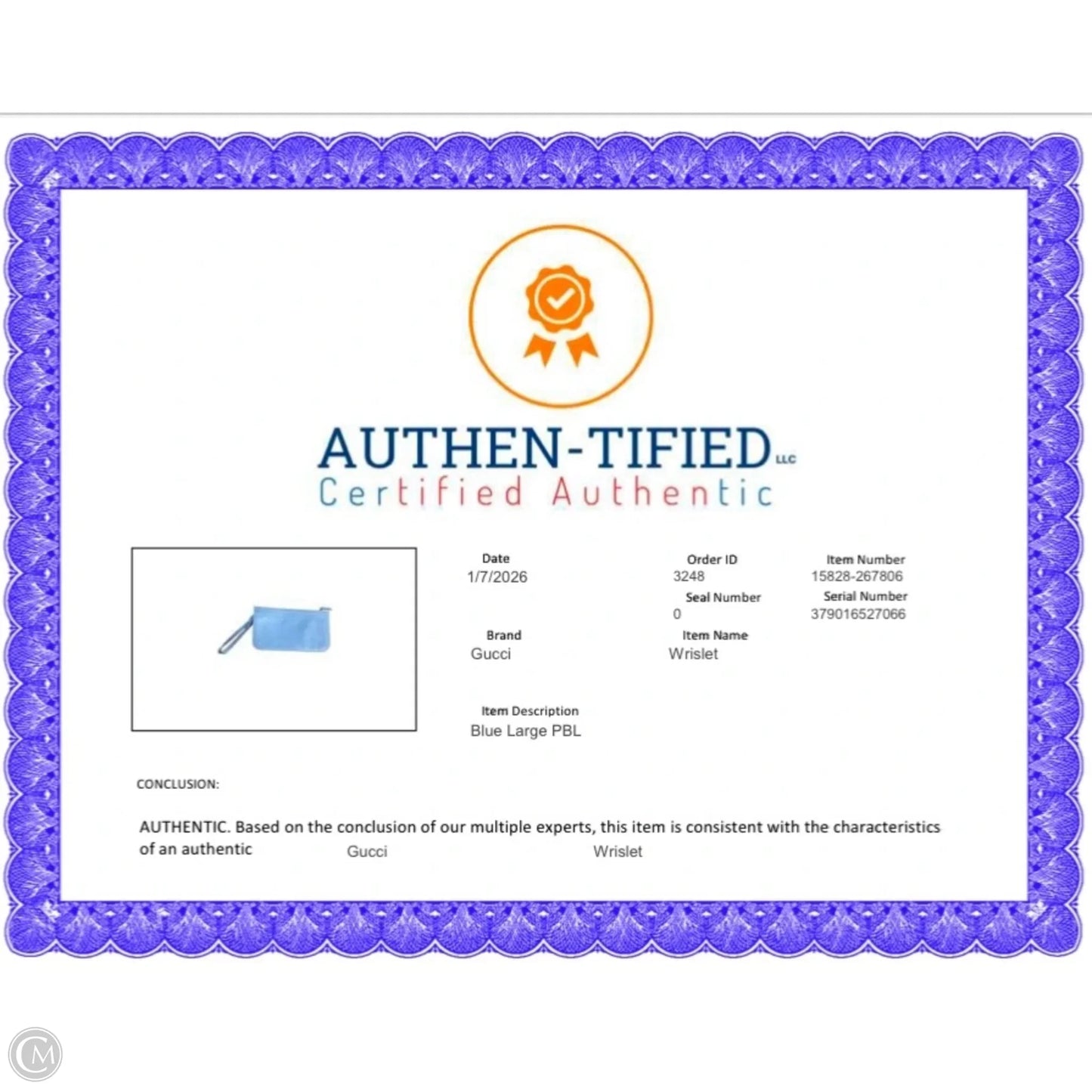 Wristlet Luxury Designer By Gucci, Size: Large