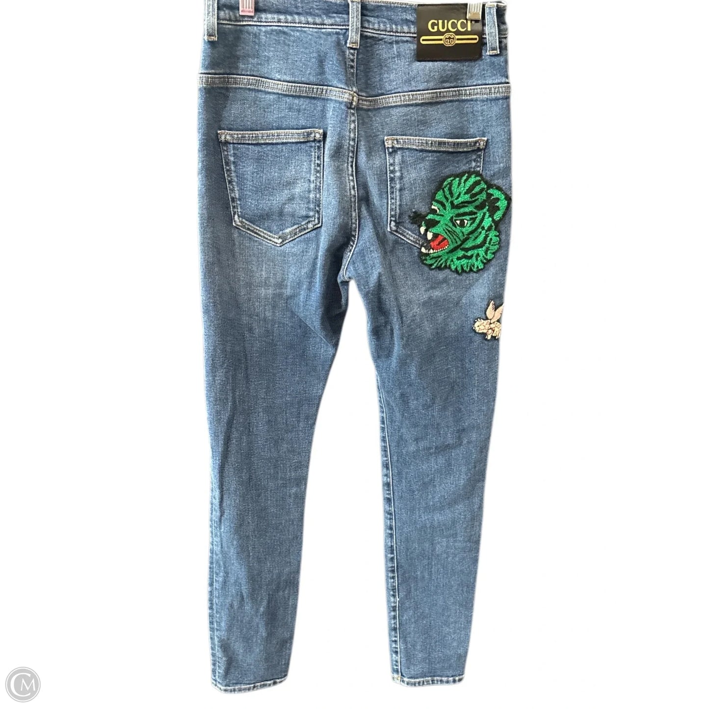 Jeans Luxury Designer By Gucci In Blue, Size: 4