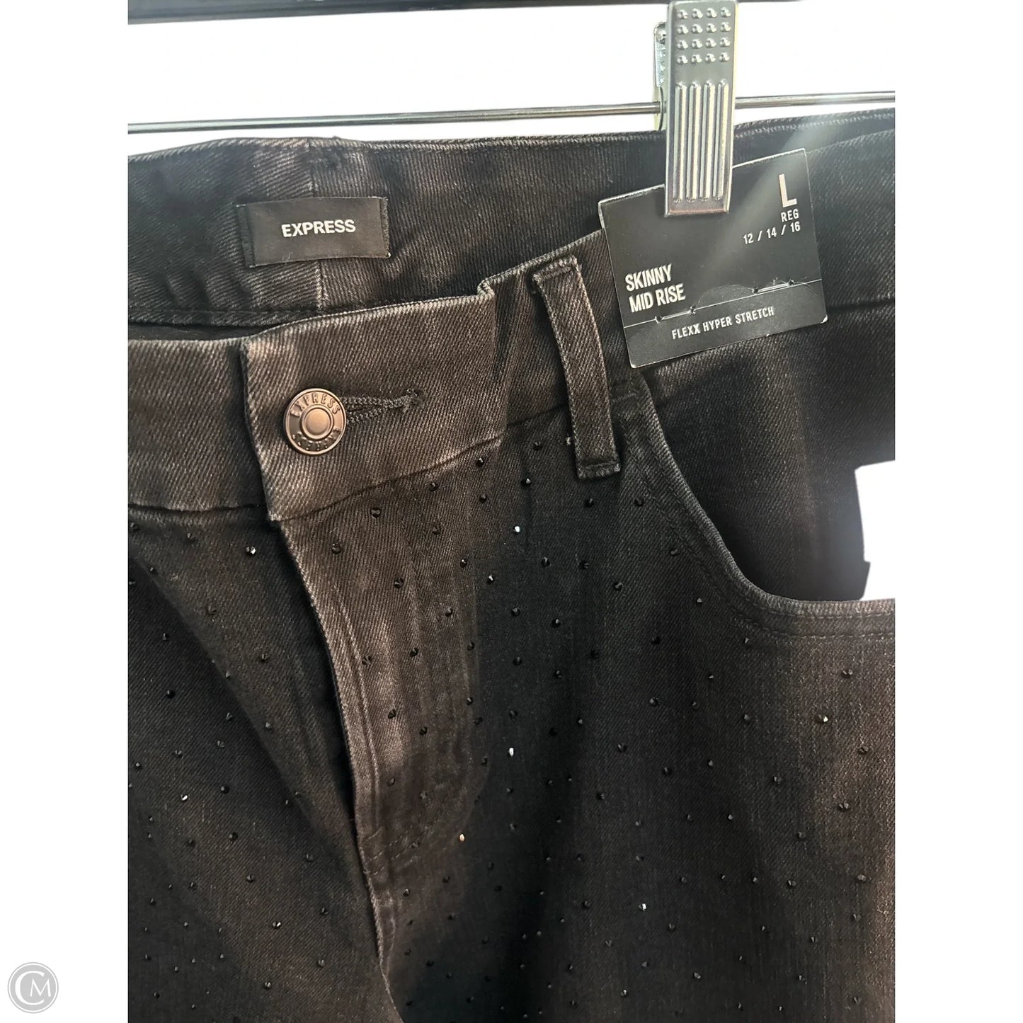 Jeans Skinny By Express In Black, Size: L