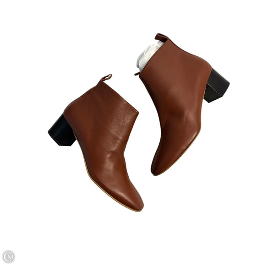 Boots Ankle Heels By Everlane In Orange, Size: 9