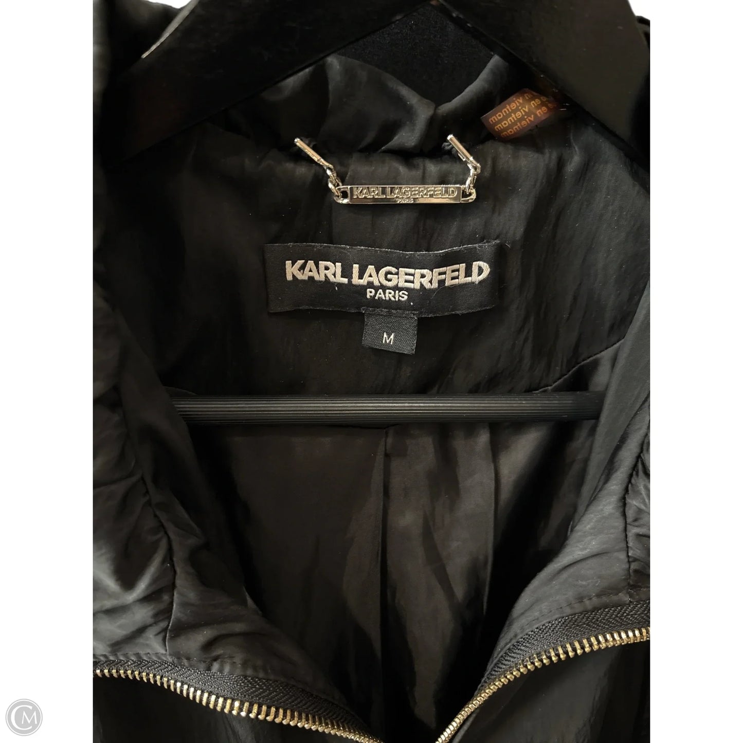Jacket Designer By Karl Lagerfeld In Black, Size: M