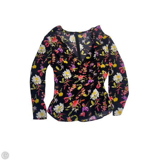 Top Long Sleeve Designer By Escada In Floral Print, Size: S