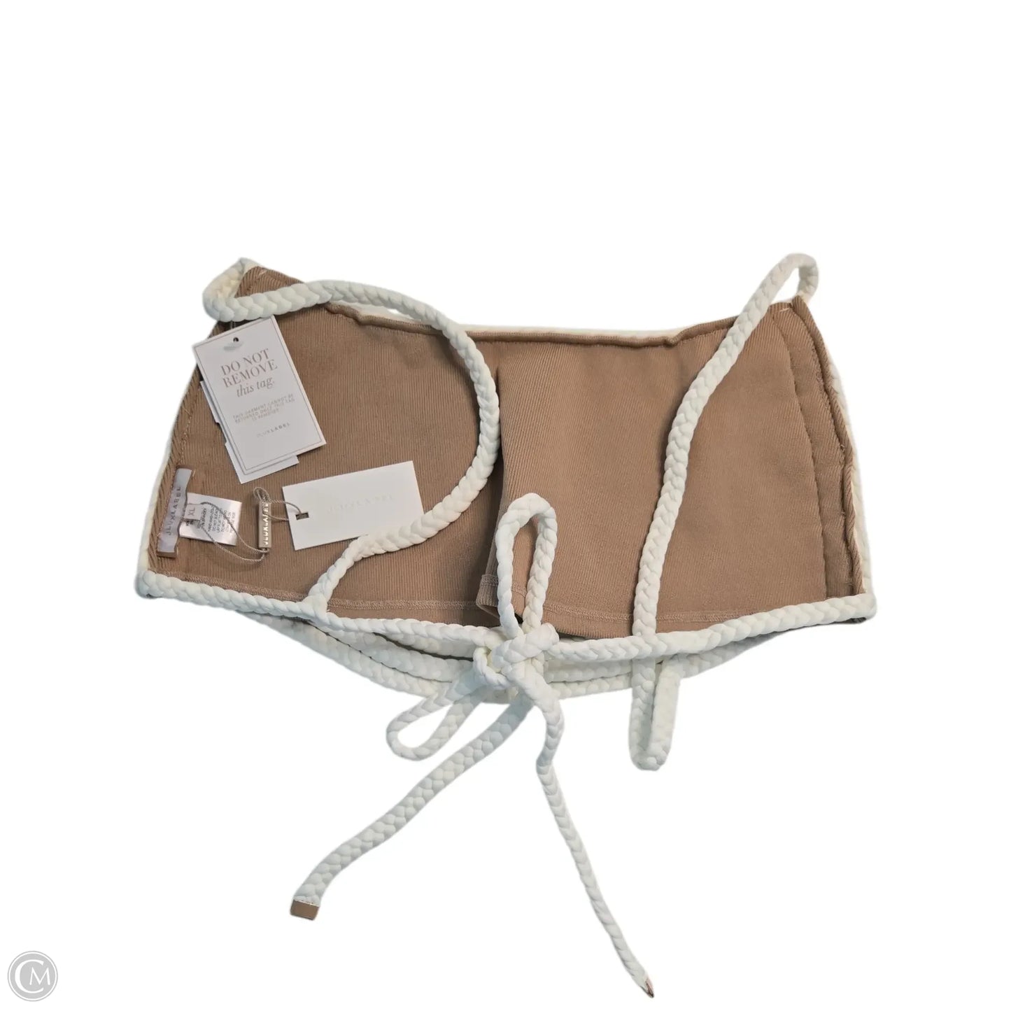 Top Sleeveless Basic By Clothes Mentor In Tan & White, Size: Xl