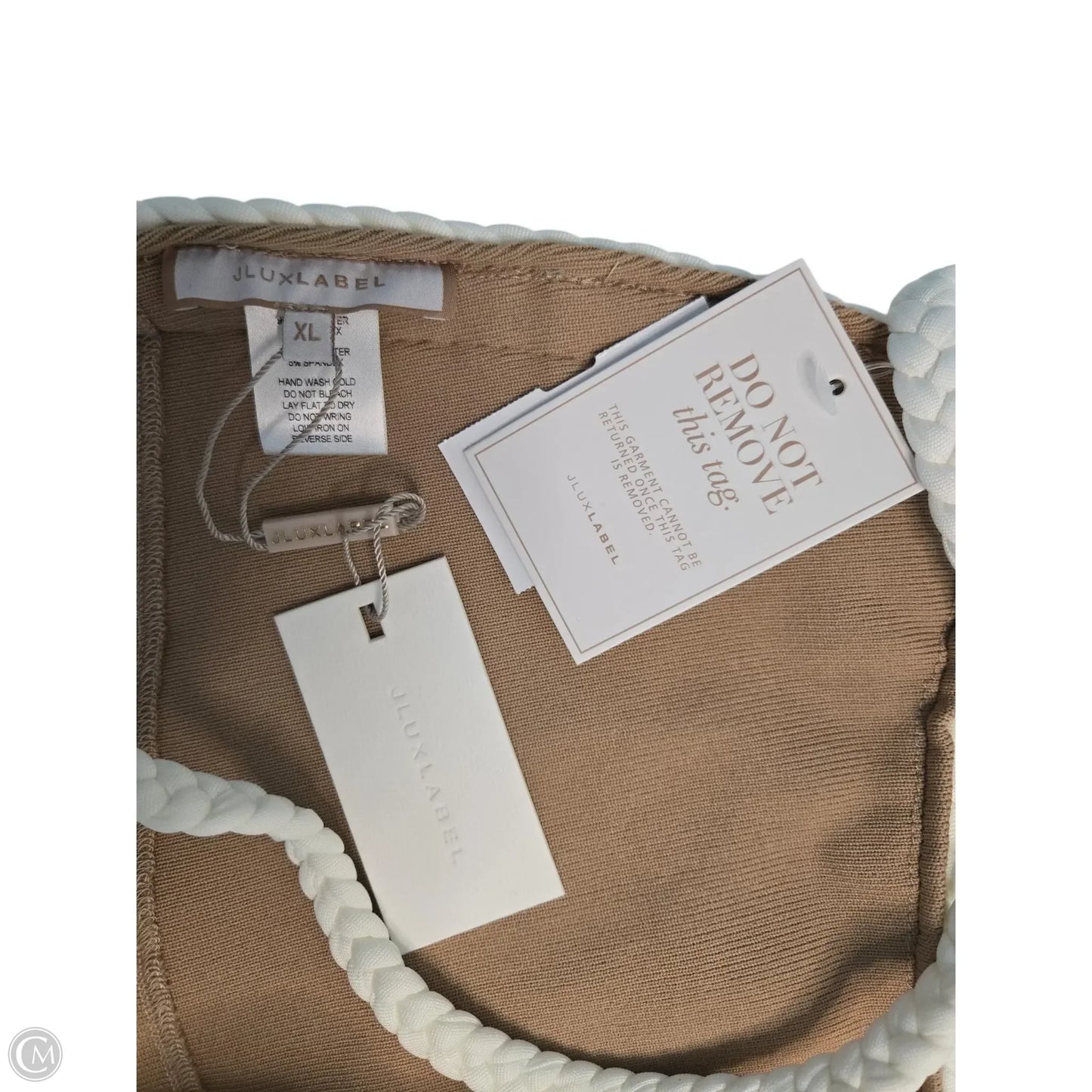 Top Sleeveless Basic By Clothes Mentor In Tan & White, Size: Xl