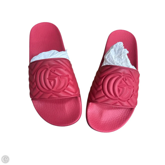 Sandals Luxury Designer By Gucci In Red