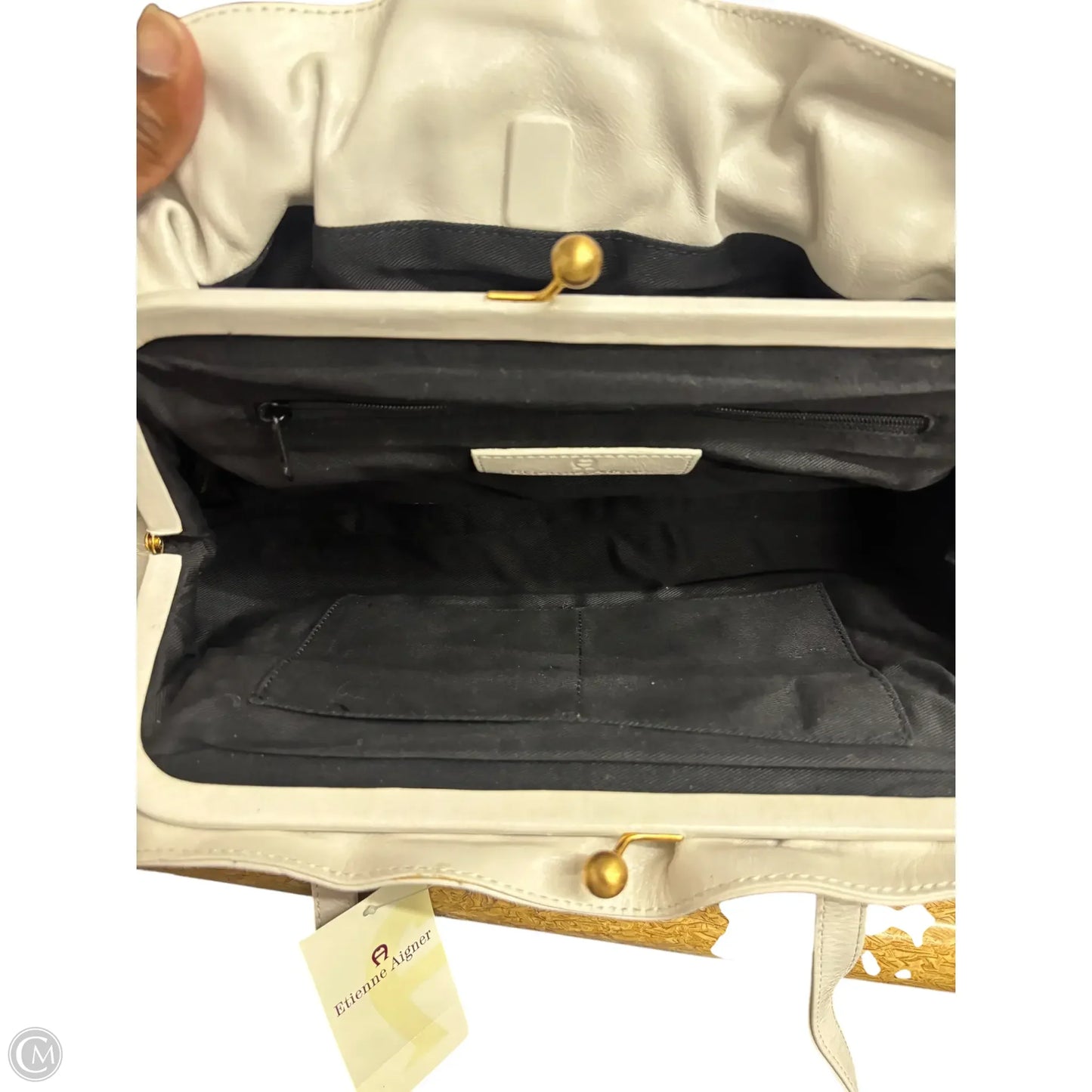 Handbag Leather By Etienne Aigner, Size: Medium