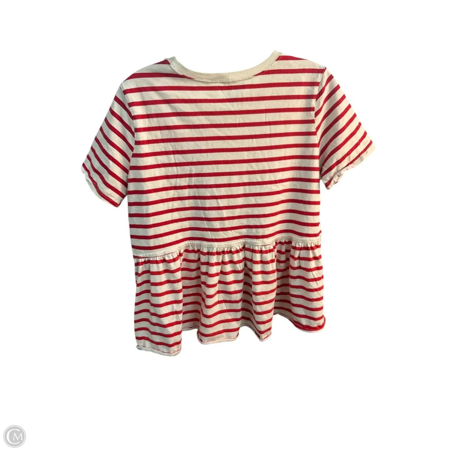 Top Short Sleeve Basic By Zara In Striped Pattern, Size: M