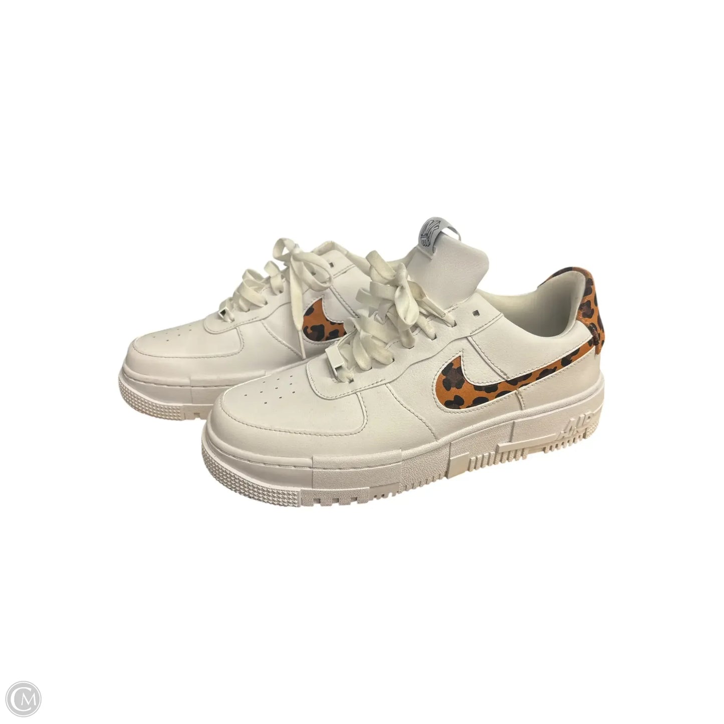 Shoes Sneakers By Nike In White Leopard, Size: 9 women's