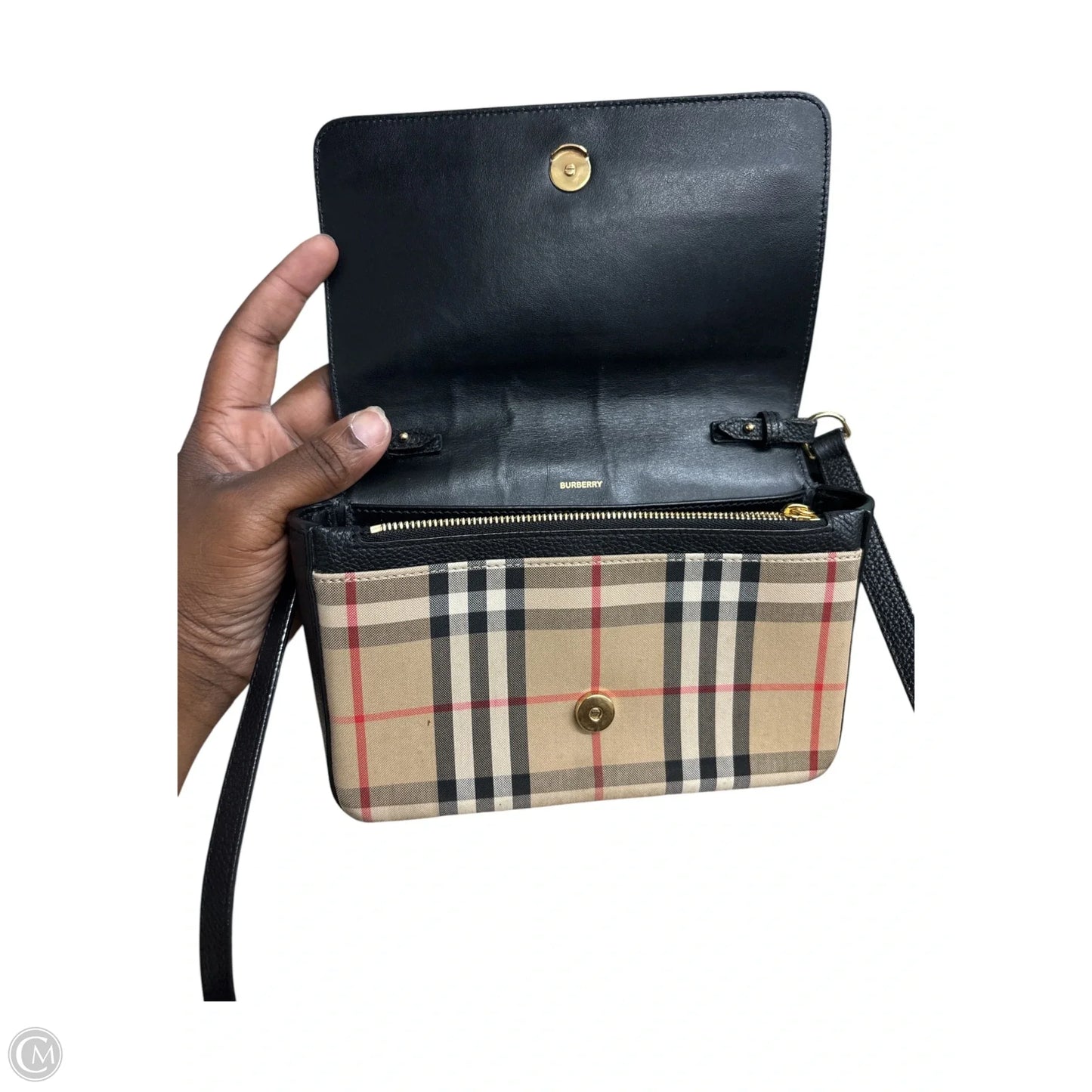 Handbag Luxury Designer By Burberry, Size: Small Calfskin Vintage Hampshire Crossbody