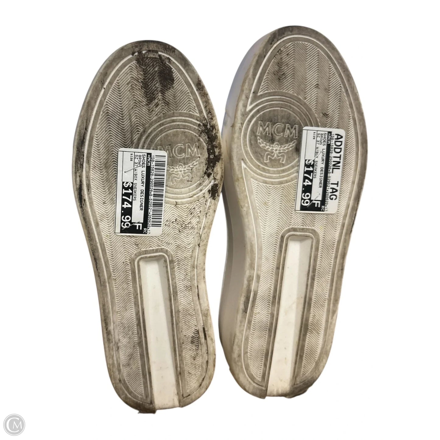 Shoes Luxury Designer By Mcm In Brown, Size: