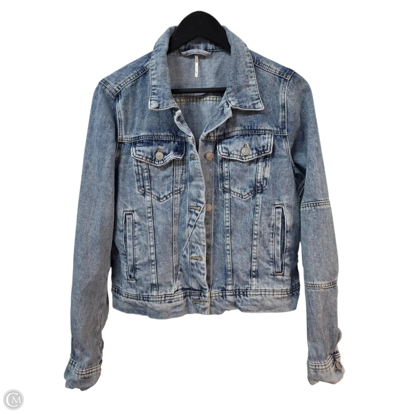 Jacket Denim By Free People In Blue, Size: M