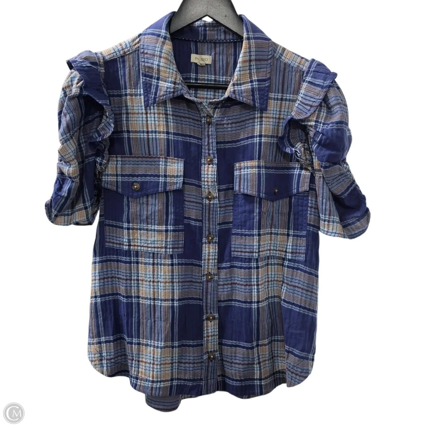 Top Short Sleeve Basic By Pilcro In Blue, Size: M