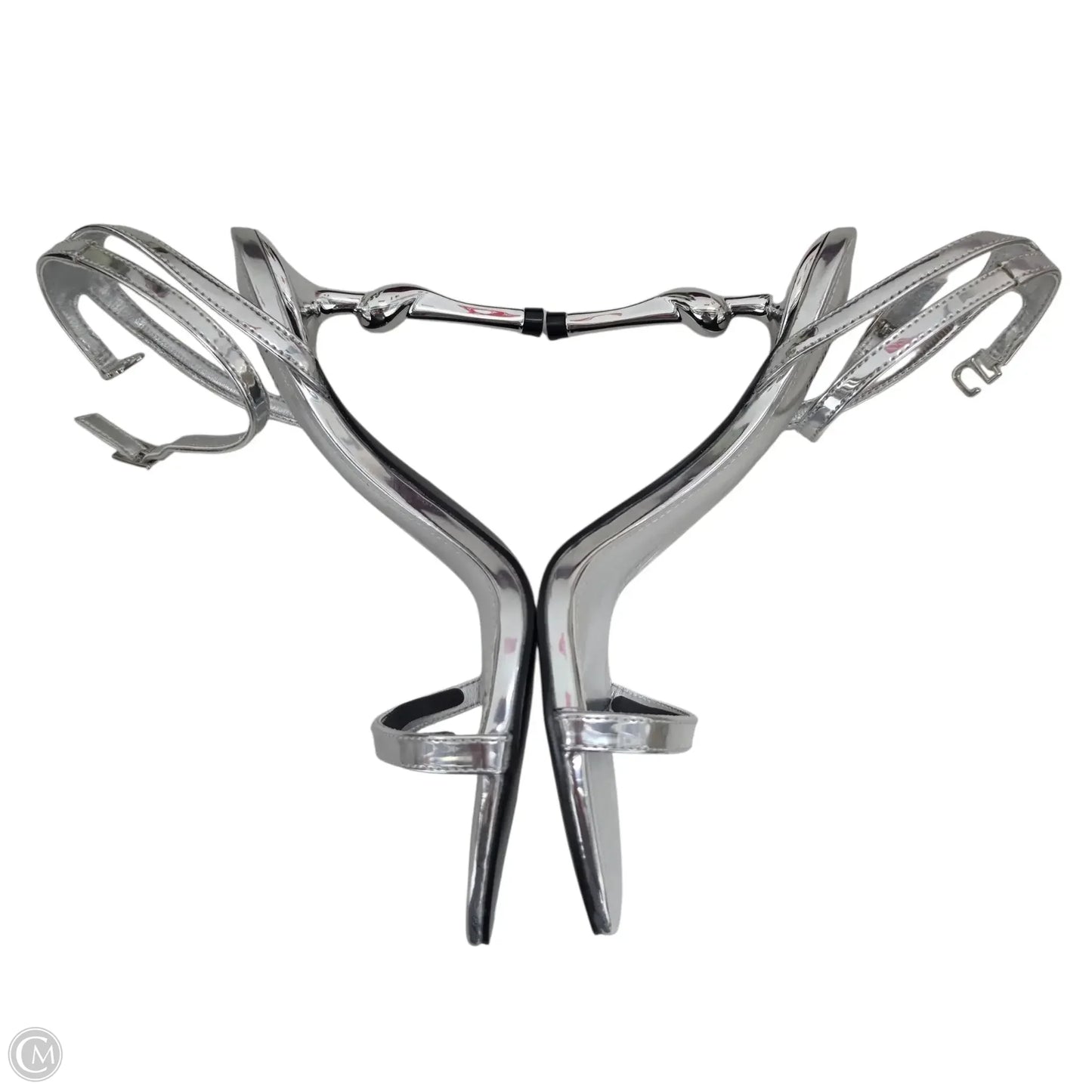 Sandals Heels Stiletto By Clothes Mentor In Silver, Size: 6
