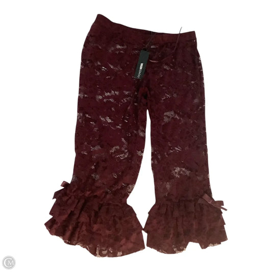 Capris By Fashion Nova In Maroon, Size: 2x