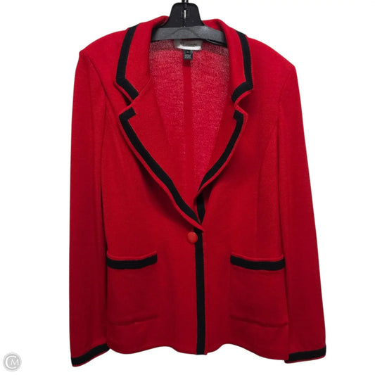 Blazer Luxury Designer By St John Collection In Red, Size: 8