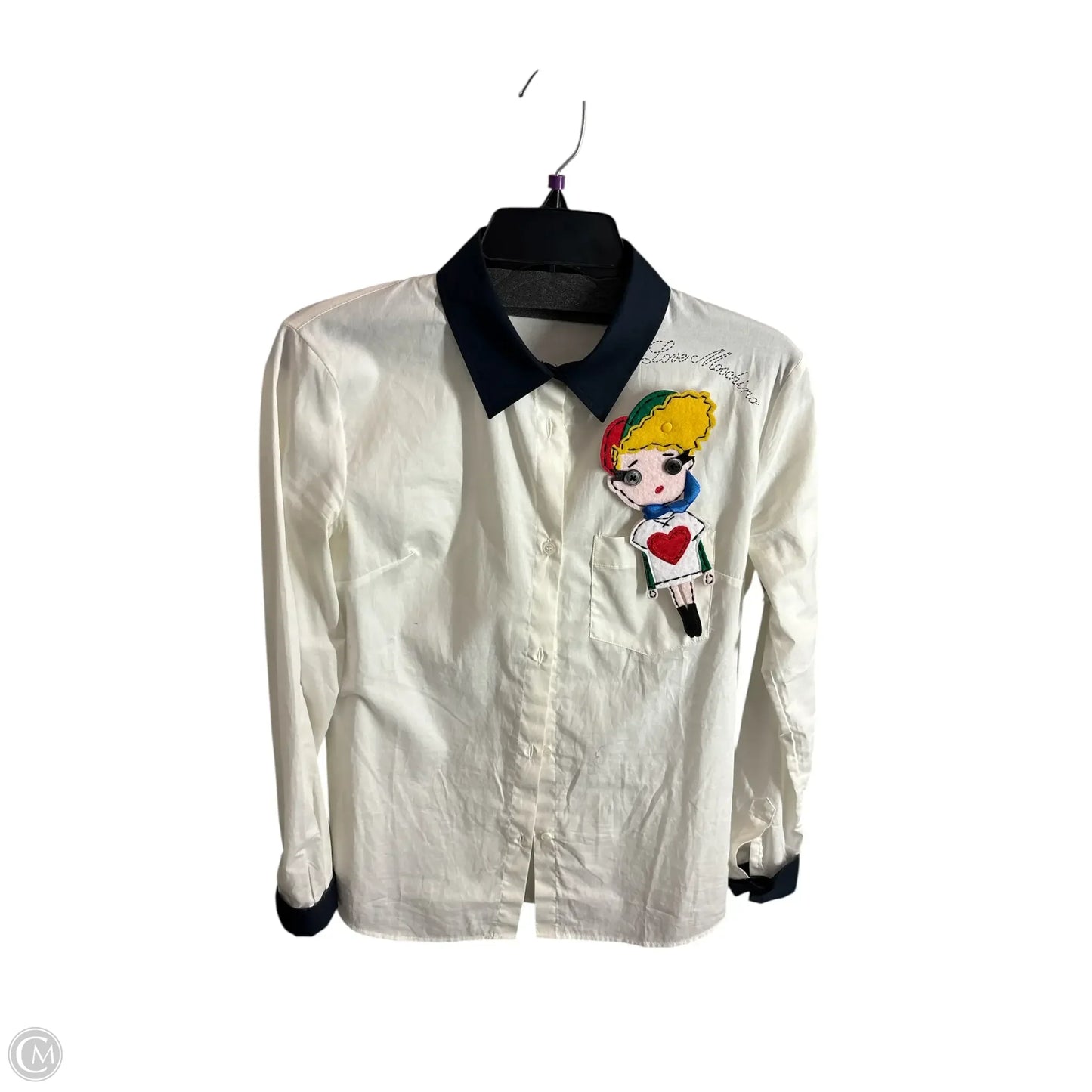 Top Long Sleeve By Love Moschino In Cream, Size: 6