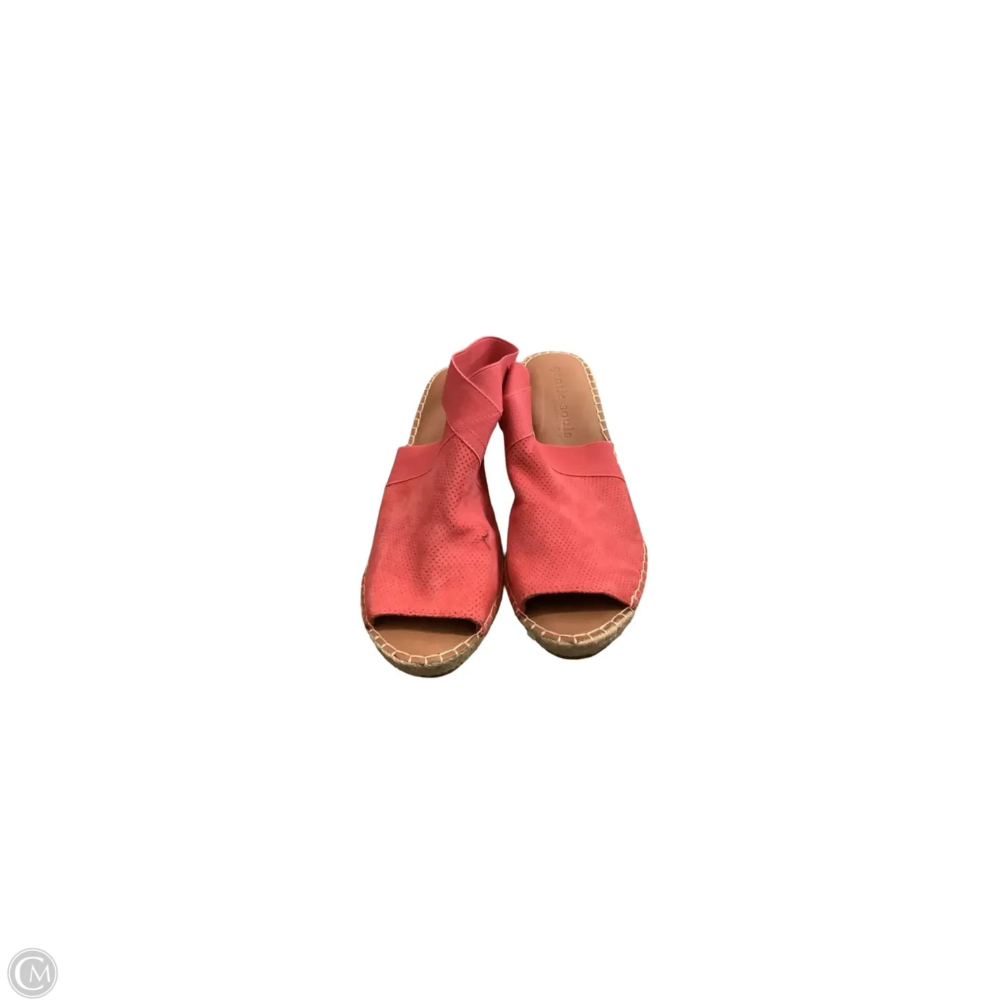 Sandals Heels Wedge By Gentle Souls In Coral, Size: 9.5