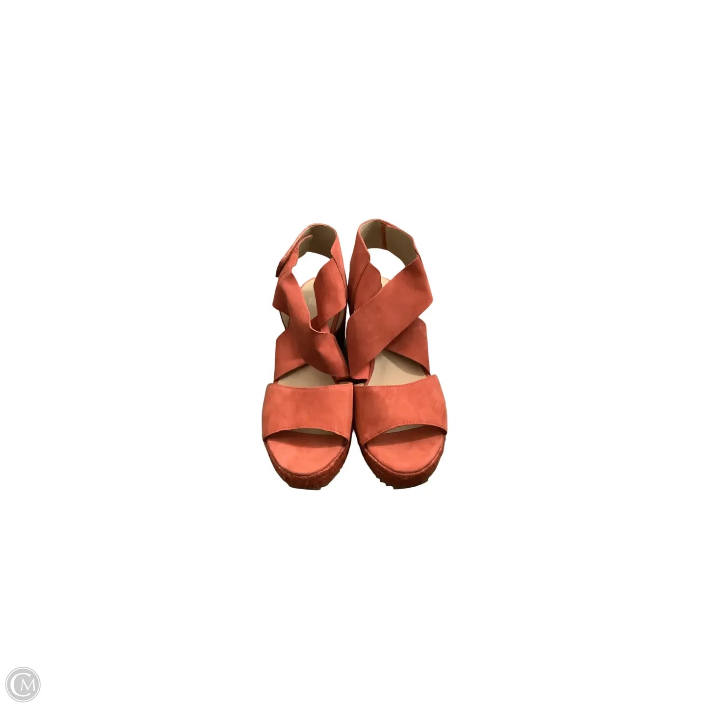 Sandals Heels Wedge By Eileen Fisher In Coral, Size: 9.5