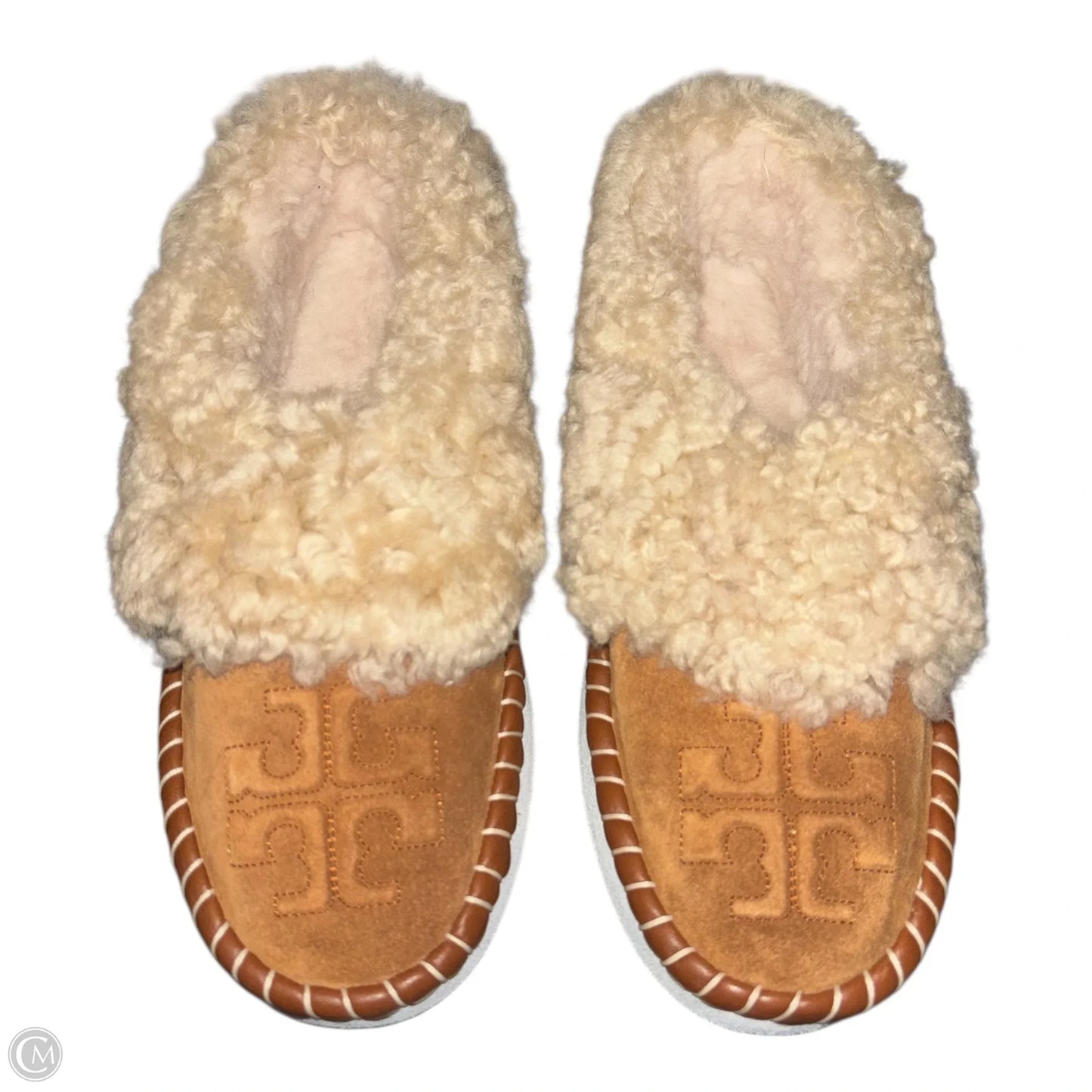 Slippers Designer By Tory Burch In Tan, Size: 10