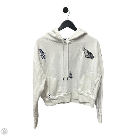 Sweatshirt Hoodie By Clothes Mentor In White, Size: S