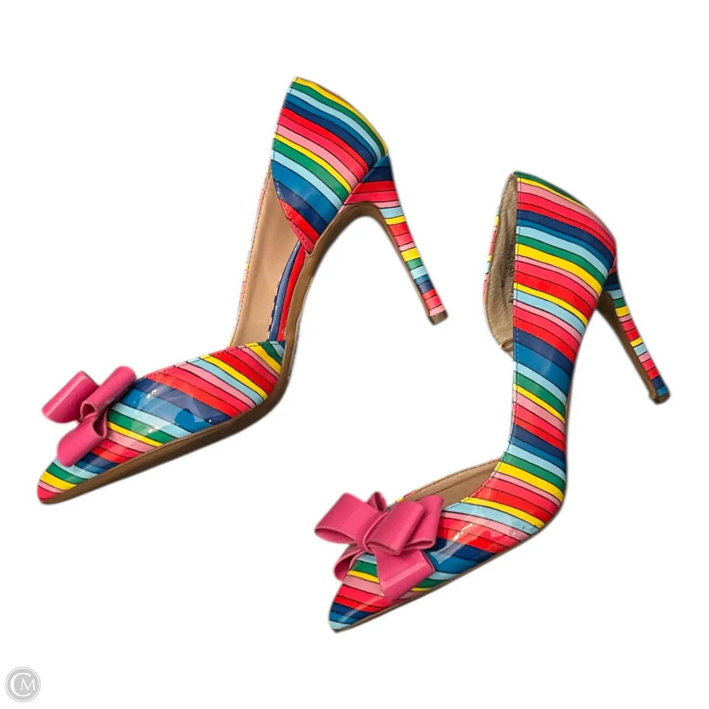 Shoes Heels Stiletto By Betsey Johnson In Rainbow Print, Size: 7.5