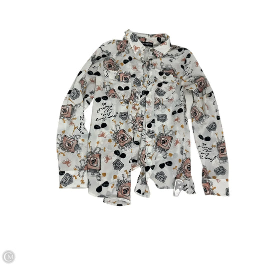 Top Long Sleeve Designer By Karl Lagerfeld In Peach, Size: S