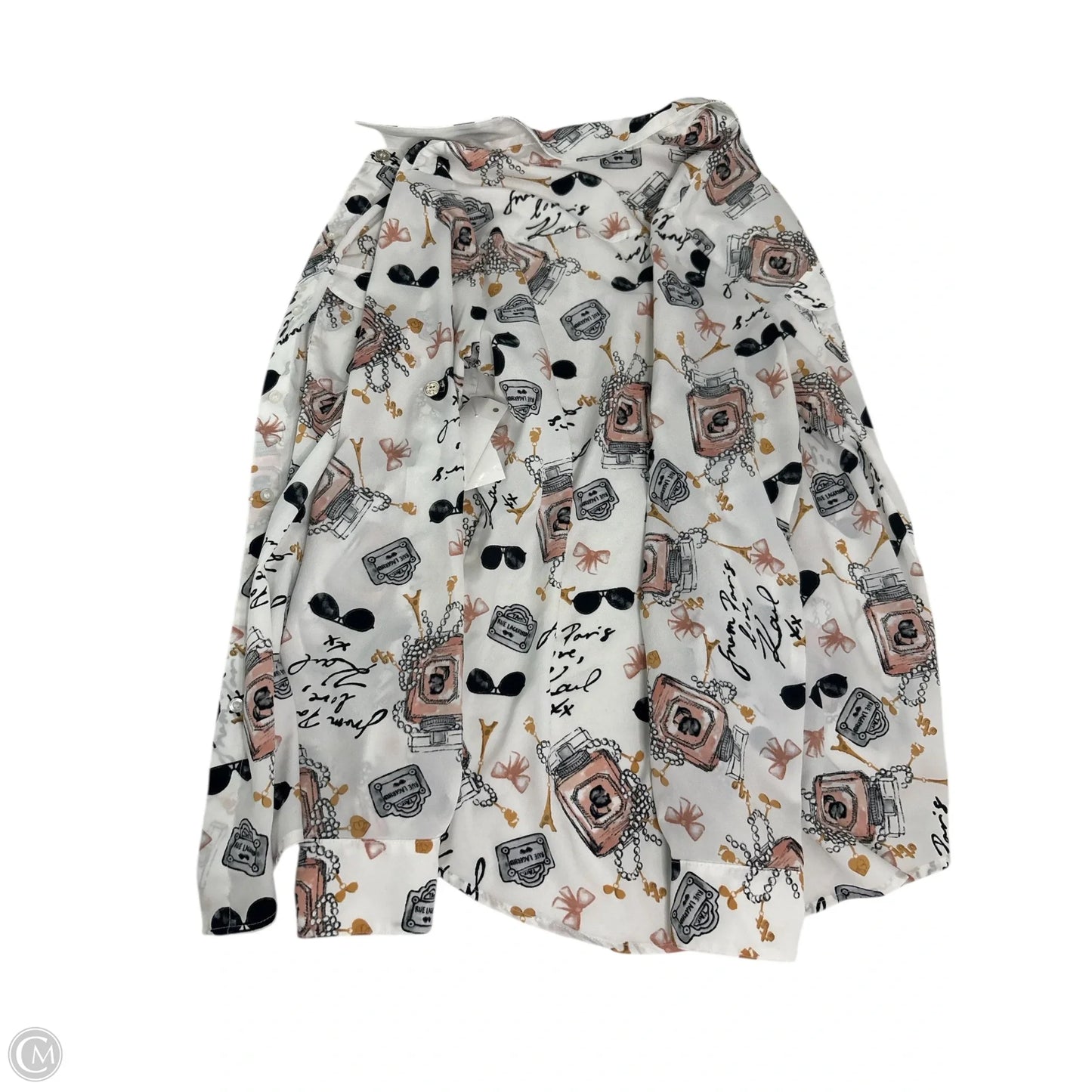 Top Long Sleeve Designer By Karl Lagerfeld In Peach, Size: S